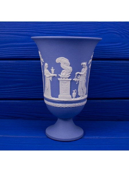 Ваза Wedgwood голубой Jasper 1968 год