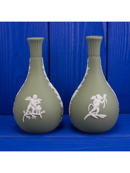 Вазы Wedgwood с узким горлом зелёный Jasper