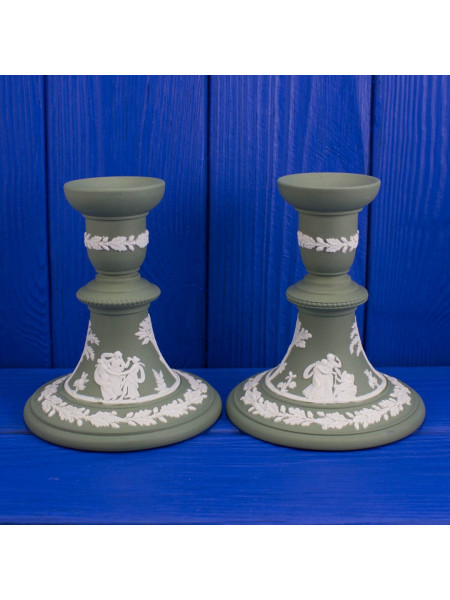 Подсвечники Wedgwood зелёный Jasper
