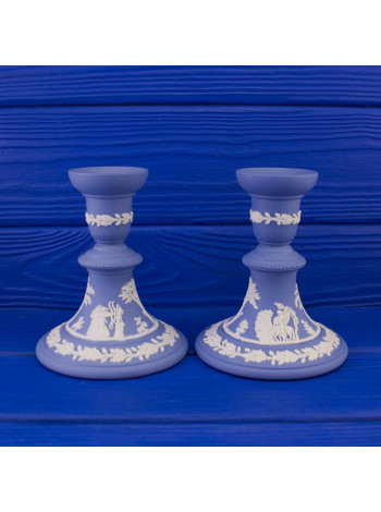 Подсвечники Wedgwood голубой Jasper