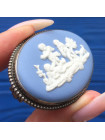 Серебряная брошь Wedgwood голубой Jasper