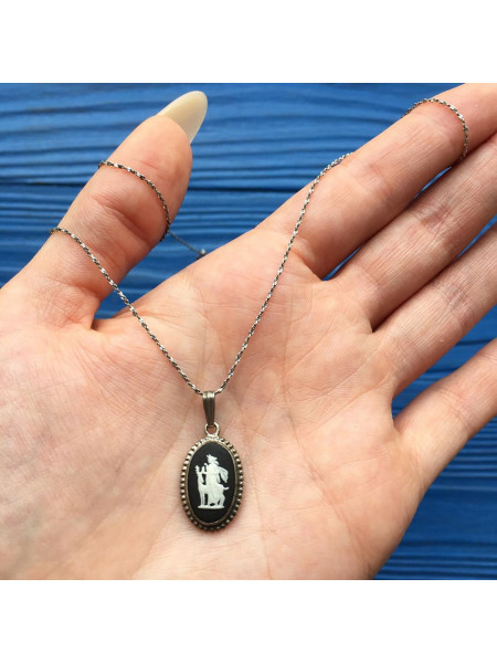 Подвеска Wedgwood чёрный Jasper в серебре