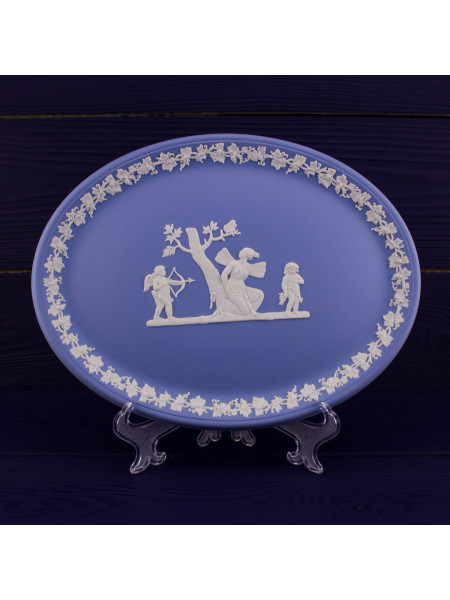 Блюдо Wedgwood голубой Jasper №2, фарфор