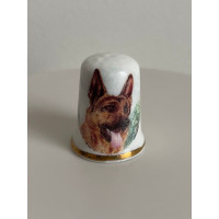 Винтажный наперсток из английского костяного фарфора Shepherd dog, Овчарка от Sheltonian