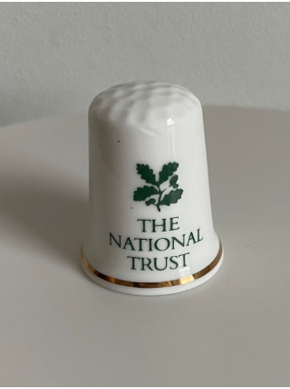 Винтажный коллекционный наперсток с изображением синей розы и надписью National Trust