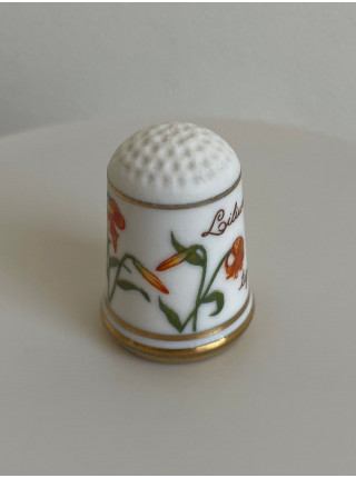 Franklin Porcelain наперсток Lilium tigrinum, Лилия тигровая, винтажный, коллекционный, фарфоровый
