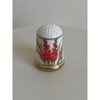 Franklin Porcelain наперсток Gladiolus hybridus, Гладиолус, винтажный, коллекционный, фарфоровый