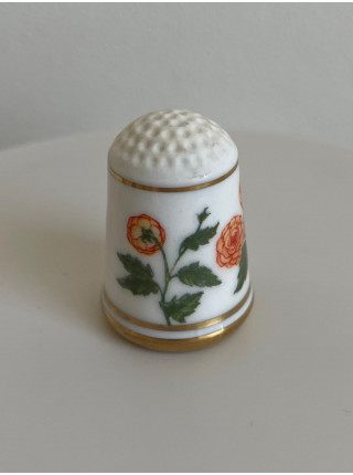 Franklin Porcelain наперсток Begonia Double Picotee, Бегония, винтажный, коллекционный, фарфоровый