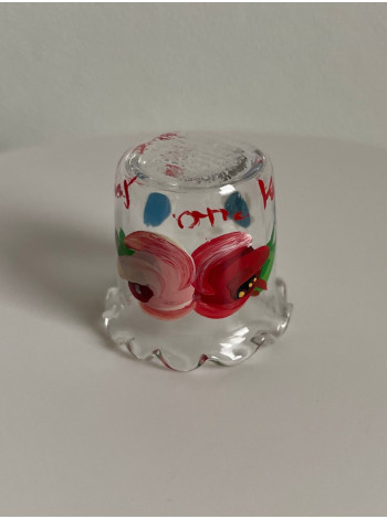 Винтажный коллекционный наперсток My Name Glass, расписанный вручную Jacqui Parker