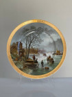 Poole Pottery тарелка Landscape in Winter, винтажная, фарфоровая, декоративная, коллекционная