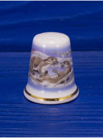 Wedgwood наперсток Otters, винтажный, коллекционный, Thimble Collectors Club