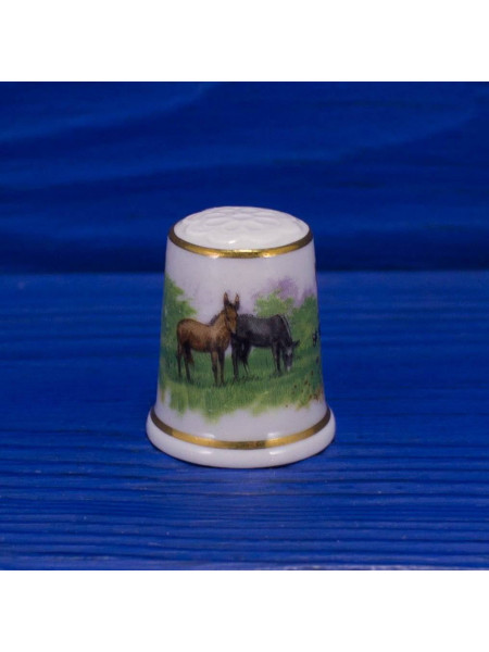 Lang Ebrach наперсток Donkeys, винтажный, коллекционный, фарфоровый, Thimble Collectors Club