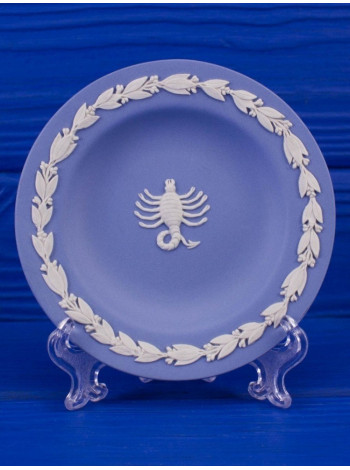Wedgwood тарелка, блюдце Скорпион, Scorpius, Знаки Зодиака, винтажная, коллекционная, бисквитный фарфор, джаспер