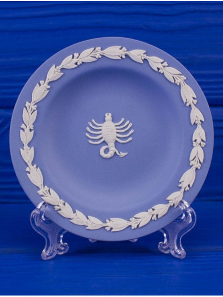 Wedgwood тарелка, блюдце Скорпион, Scorpius, Знаки Зодиака, винтажная, коллекционная, бисквитный фарфор, джаспер