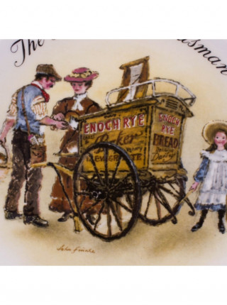 Тарелка №6837 A The Bread Roundsman коллекционной серии The Street Sellers of London с иллюстрациями художника John Finnie. Англия, 1987 год. Уличные торговцы
