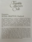 Royal Grafton наперсток Sumatra винтажный, коллекционный, фарфоровый, Thimble Collectors Club