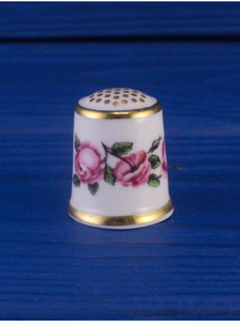 Royal Crown Derby наперсток The Billingsley Roses, винтажный, коллекционный, фарфоровый, Historical Thimble Collection