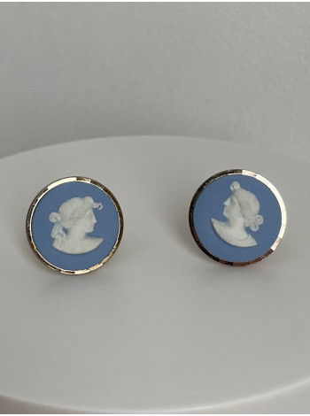 Винтажные позолоченные запонки в античном стиле редкого дизайна от Wedgwood