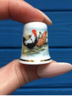 Morgan Graham наперсток Chickens, винтажный, коллекционный, Thimble Collectors Club