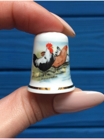 Morgan Graham наперсток Chickens, винтажный, коллекционный, Thimble Collectors Club