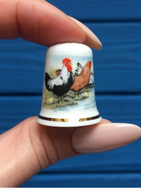 Morgan Graham наперсток Chickens, винтажный, коллекционный, Thimble Collectors Club