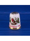 Caverswall наперсток Christmas (Рождество) 1991, винтажный, коллекционный, фарфоровый, Thimble Collectors Club