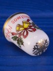Caverswall наперсток Christmas (Рождество) 1992, винтажный, коллекционный, фарфоровый, Thimble Collectors Club