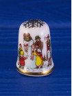 Caverswall наперсток Christmas (Рождество) 1992, винтажный, коллекционный, фарфоровый, Thimble Collectors Club