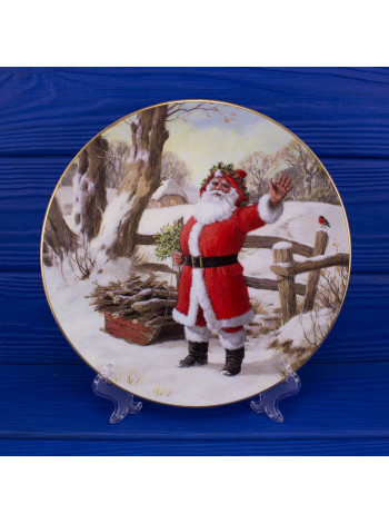 Тарелка Royal Doulton "Merry Christmas" (Санта Клаус в лесу)