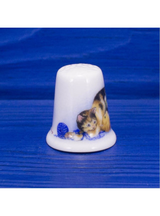 Винтажный коллекционный наперсток Playful Kittens от Wedgwood