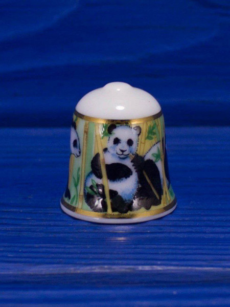 Marutoyo наперсток Panda Family, коллекционный, винтажный, Thimble Collectors Club