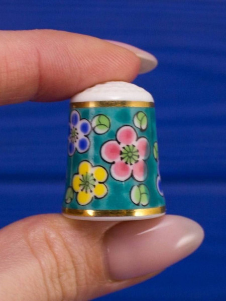 Nimura Ceramics наперсток Plum Blossoms, коллекционный, винтажный, Thimble Collectors Club