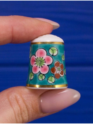 Nimura Ceramics наперсток Plum Blossoms, коллекционный, винтажный, Thimble Collectors Club