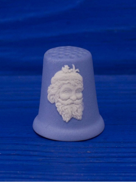 Редкий коллекционный наперсток Santa/Santas Face (Санта Клаус), выпущенный к Рождеству 1983 года от Wedgwood