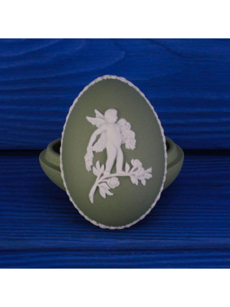 Wedgwood шкатулка в форме яйца, винтажная, коллекционная, джаспер, бисквитный фарфор