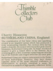 Sutherland наперсток Cherry Blossoms, винтажный, коллекционный, фарфоровый, Thimble Collectors Club