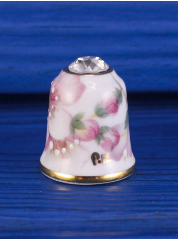 Sutherland наперсток Cherry Blossoms, винтажный, коллекционный, фарфоровый, Thimble Collectors Club