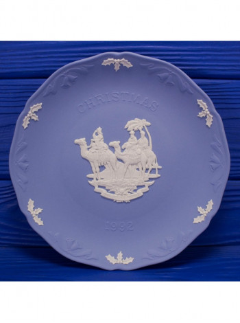 Wedgwood тарелка Christmas 1992, винтажная, коллекционная, бисквитный фарфор, джаспер