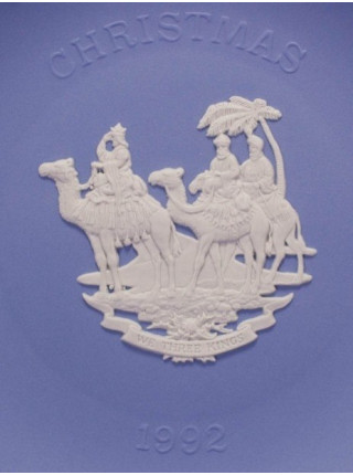 Wedgwood тарелка Christmas 1992, винтажная, коллекционная, бисквитный фарфор, джаспер