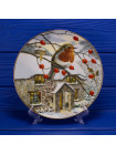 Тарелка Hammilton Collection номер 0066 с сертификатом "Sentinel of Christmas Eve" коллекционной серии Robins Christmas