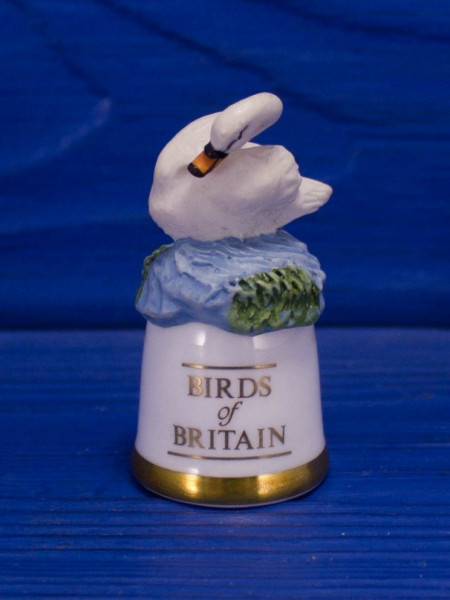 Sutherland наперсток Mute Swan, лебедь, серии Birds of Britain, винтажный, коллекционный