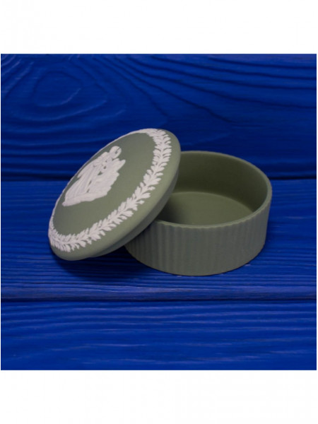 Wedgwood шкатулка круглая, винтажная, коллекционная, джаспер, бисквитный фарфор