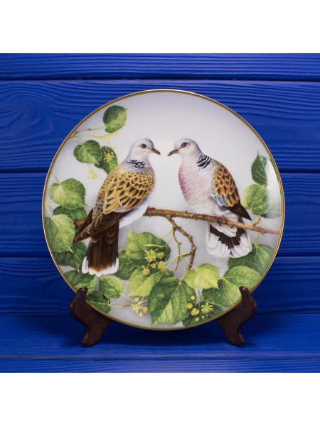 Franklin Mint, Limoges, Haviland тарелка Turtle Dove, горлица, винтажная, фарфоровая