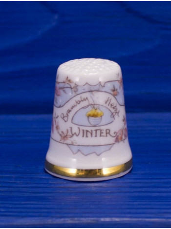 Royal Doulton наперсток Winter, Зима, Brambly Hedge, Jill Barklem, винтажный, коллекционный, фарфоровый