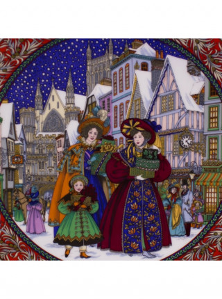 Royal Worcester тарелка Christmas Eve, Канун Рождества, винтажная, коллекционная, фарфоровая