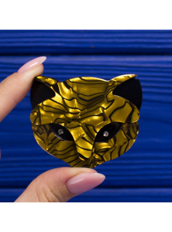 Качественная реплика всемирно известной Cat head brooch pin от Lea Stein