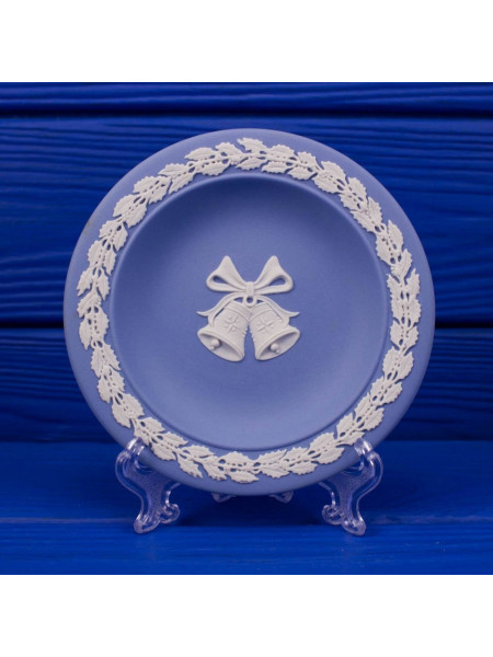 Wedgwood тарелка, блюдце Christmas 2001, винтажная, коллекционная, бисквитный фарфор, джаспер