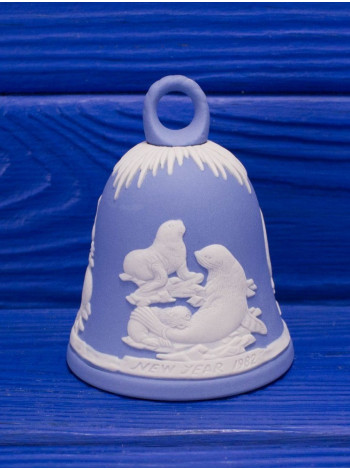 Wedgwood колокольчик New Year 1982, новогодний, винтажный, коллекционный, бисквитный фарфор, джаспер