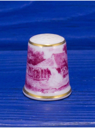 Коллекционный винтажный наперсток Country Scene от Kaiser Porzellan, Thimble Collectors Club