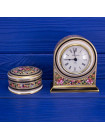 Wedgwood комплект для дамского столика Clio, часы и шкатулка, винтажный, фарфоровый